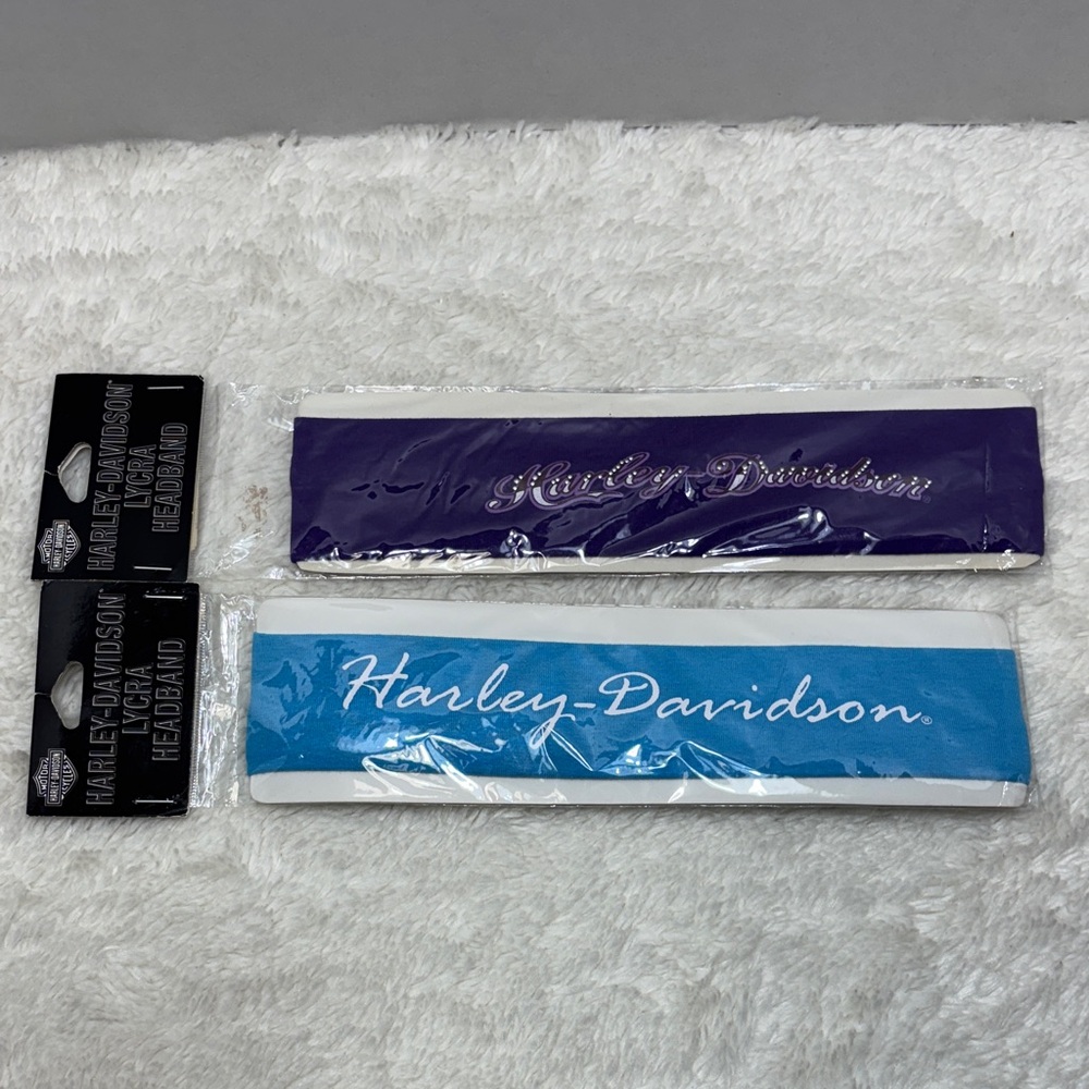 Harley-Davidson Blue and Purple Headbands New In Package
